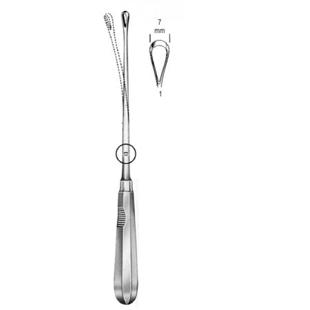 Recamier Curette flex. sh 7mm, 31cm Fig.1 – Surgix Instruments uterine curettes and scoops, SKU 60.0854.07