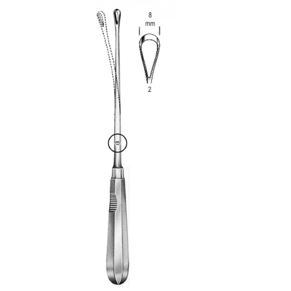 Recamier Curette flex. bl 8mm, 31cm Fig.2 – Surgix Instruments uterine curettes and scoops, SKU 60.0856.08
