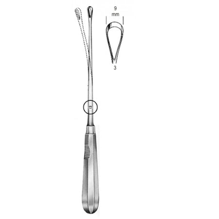 Recamier Curette flex. sh 9mm, 31cm Fig.3 – Surgix Instruments uterine curettes and scoops, SKU 60.0854.09
