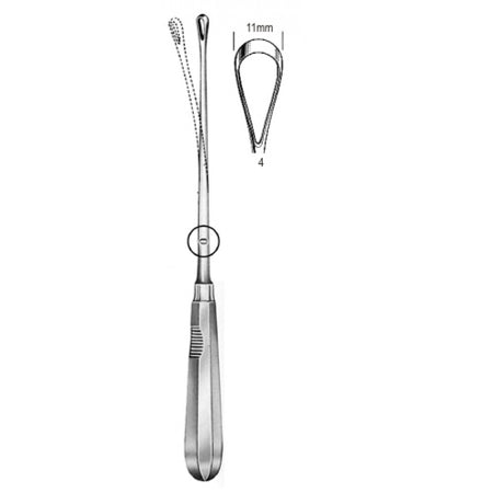 Recamier Curette flex. sh 11mm, 31cm Fig.4 – Surgix Instruments uterine curettes and scoops, SKU 60.0854.11