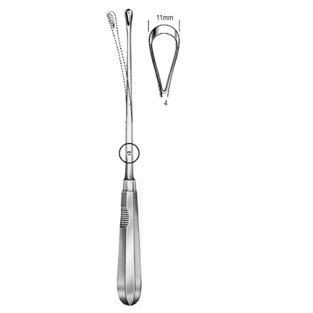 Recamier Curette flex. bl 11mm, 31cm Fig.4 – Surgix Instruments uterine curettes and scoops, SKU 60.0856.11
