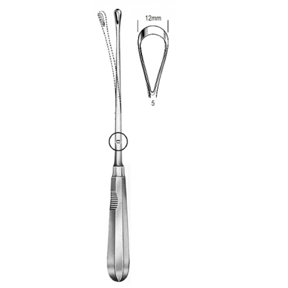 Recamier Curette flex. sh 12mm, 31cm Fig.5 – Surgix Instruments uterine curettes and scoops, SKU SGX-102703