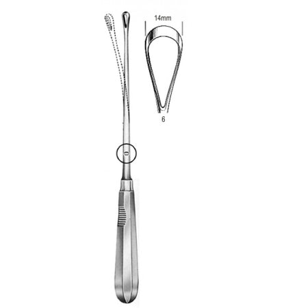 Recamier Curette flex. bl 14mm, 31cm Fig.6 – Surgix Instruments uterine curettes and scoops, SKU 60.0856.14