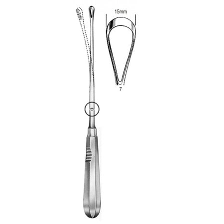 Recamier Curette flex. bl 15mm, 31cm Fig.7 – Surgix Instruments uterine curettes and scoops, SKU 60.0856.15