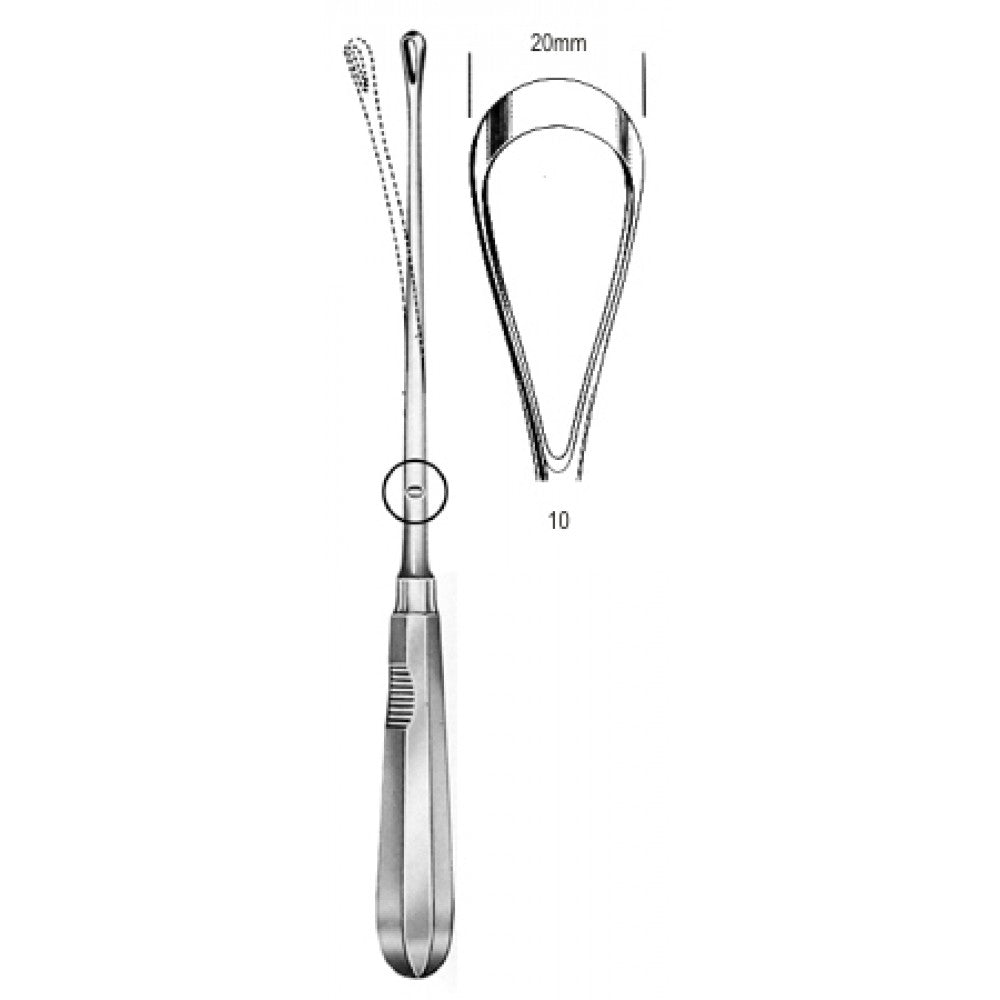 Recamier Curette flex. sh 20mm, 31cm Fig.10 – Surgix Instruments uterine curettes and scoops, SKU 60.0854.20