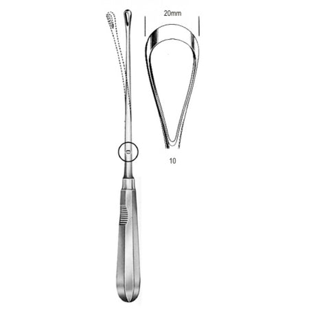 Recamier Curette flex. sh 20mm, 31cm Fig.10 – Surgix Instruments uterine curettes and scoops, SKU 60.0854.20