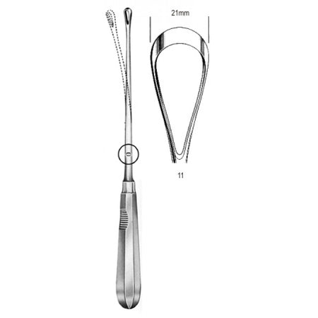Recamier Curette flex. bl 21mm, 31cm Fig.11 – Surgix Instruments uterine curettes and scoops, SKU 60.0856.21