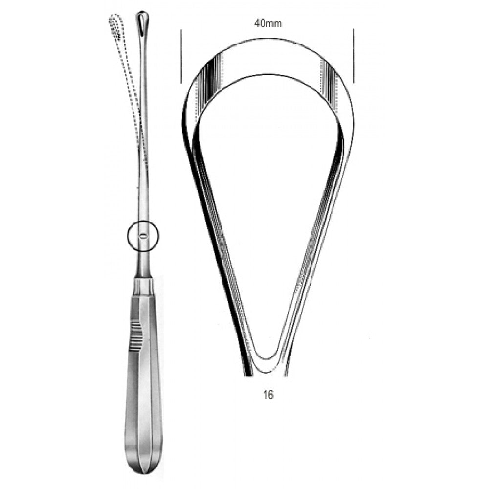 Recamier Curette flex. bl 40mm, 31cm Fig.16 – Surgix Instruments uterine curettes and scoops, SKU 60.0856.40