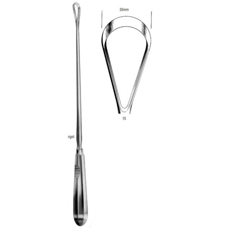Bumm Curette blunt rigid 35mm, 34cm Fig.15 – Surgix Instruments uterine curettes and scoops, SKU 60.0862.35