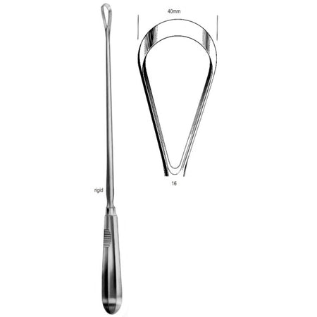 Bumm Curette blunt rigid 40mm, 34cm Fig.16 – Surgix Instruments uterine curettes and scoops, SKU 60.0862.40