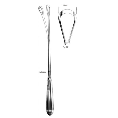 Bumm Curette sh malleable 25mm, 34cm Fig.13 – Surgix Instruments uterine curettes and scoops, SKU 60.0864.25