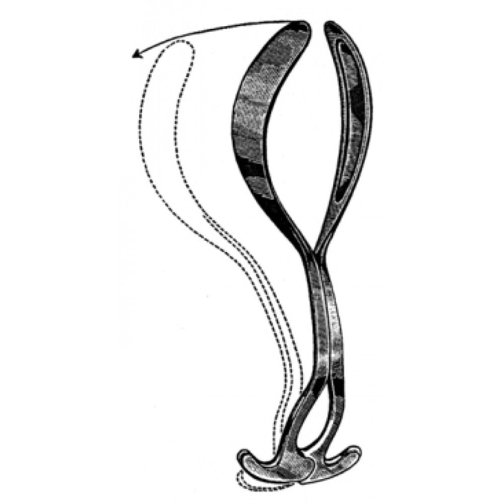 Laufe Divergent Obst. Forceps solid blade 31.5cm – Surgix Instruments obstetrics instrument, SKU 62.0114.31
