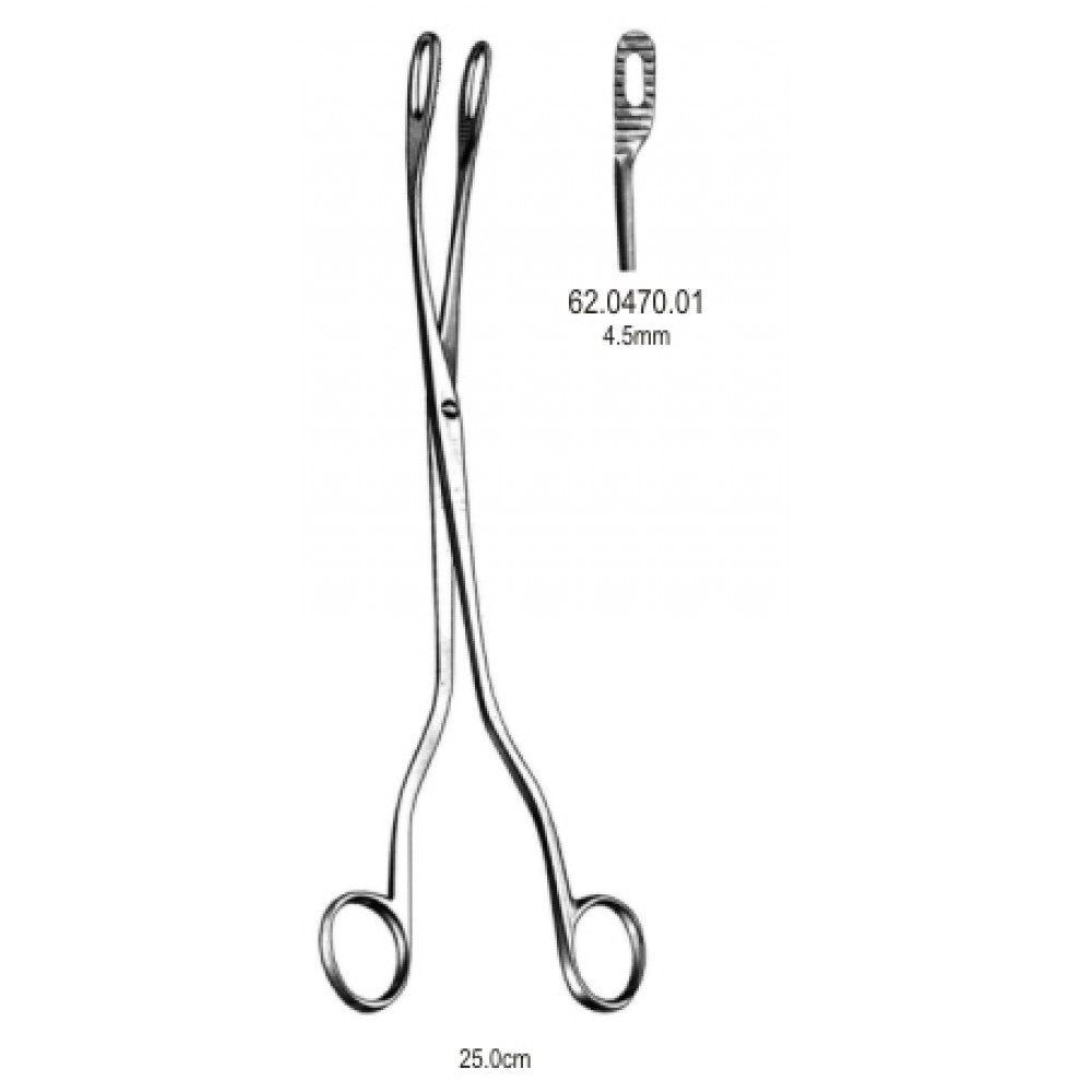 J.A.M.W Placenta Forceps Curved 4.5mm, 25cm Fig.1 – Surgix Instruments obstetrics instrument, SKU 62.0470.01