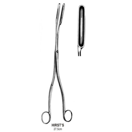 Hirst's Placenta Forceps Curved 7mm, 27.5cm – Surgix Instruments obstetrics instrument, SKU 62.0480.02