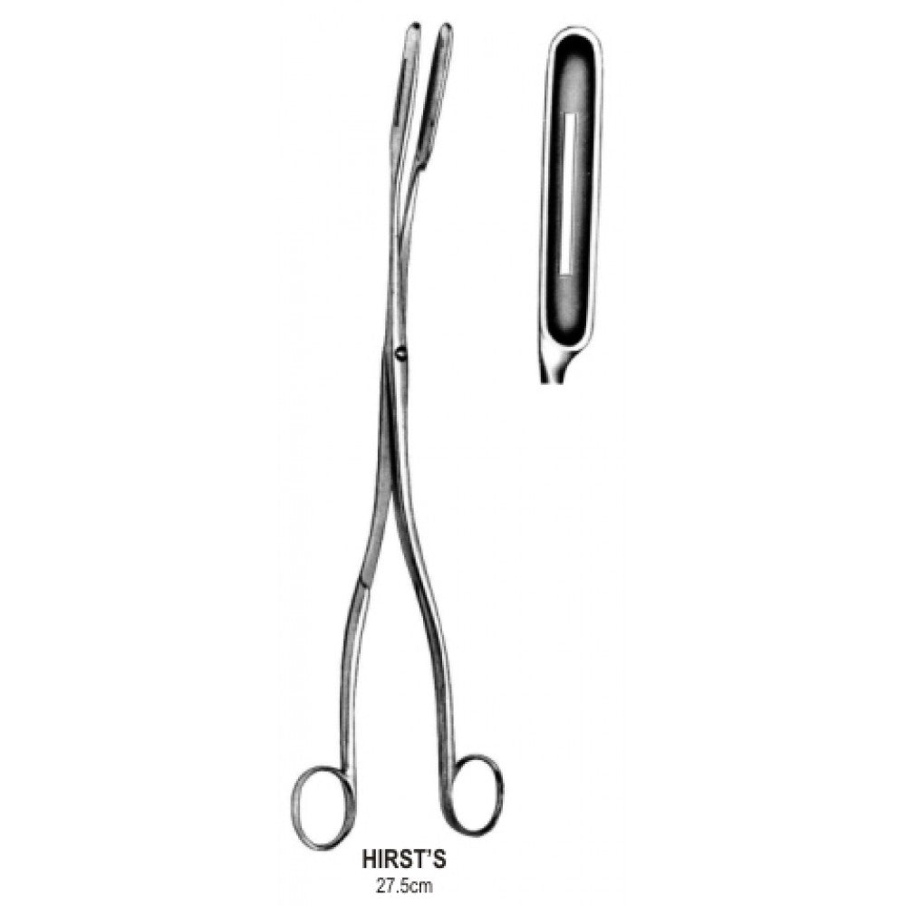 Hirst's Placenta Forceps Curved 8mm, 27.5cm – Surgix Instruments obstetrics instrument, SKU 62.0480.03
