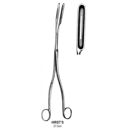 Hirst's Placenta Forceps Curved 8mm, 27.5cm – Surgix Instruments obstetrics instrument, SKU 62.0480.03