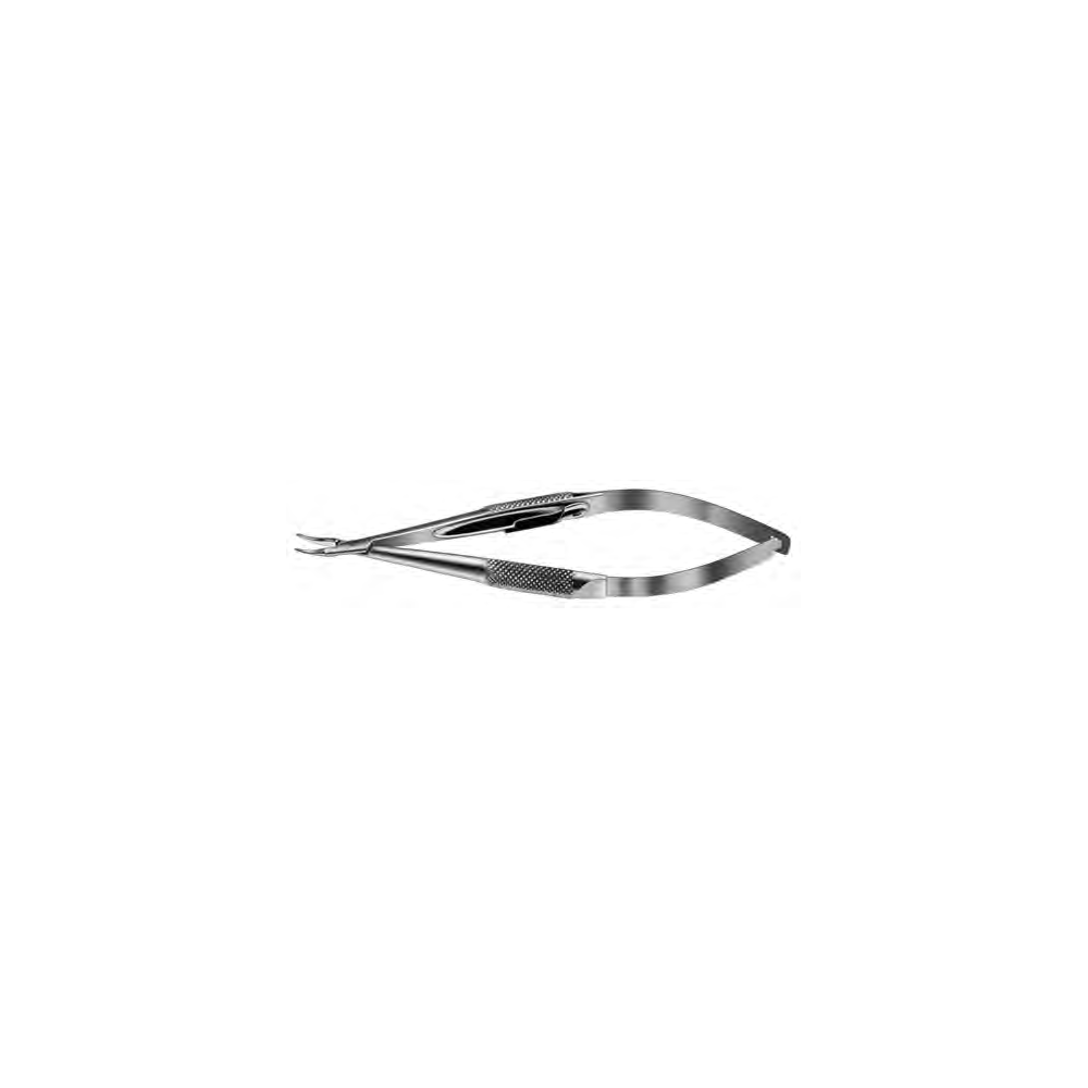 Troutman Needle Holder 10 mm Curved Medium ophthalmic instrument - Surgix Instruments, reference E3839