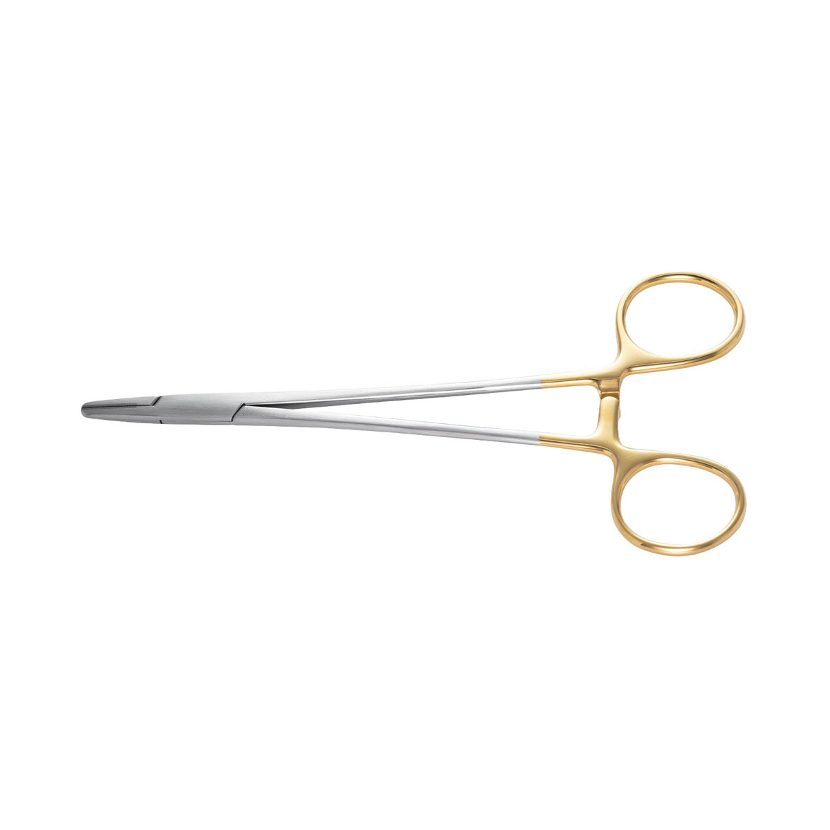  Mayo Hegar Needle Holder from Surgix Instruments combines a robust needle holder with a scissor-style shank for superior control. Available in Standard stainless steel or Tungsten Carbide (TC) insert jaws. 
