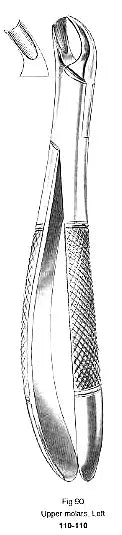 Extracting Forcep, Upper Molars, American Pattern, Left, Fig.90 – Surgix Instruments dental instrument, SKU 110-110-90