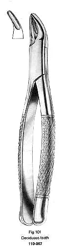 Extracting Forcep, Deciduous Teeth, American Pattern, Fig.101 – Surgix Instruments dental instrument, SKU 110-057-101