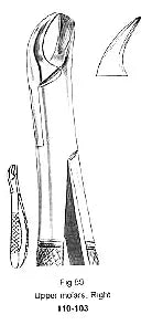Extracting Forcep, Upper Molars, American Pattern, Right, Fig.89 – Surgix Instruments dental instrument, SKU 110-103-89
