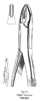 Extracting Forcep, Upper Incisors, American Pattern, Fig.13 – Surgix Instruments dental instrument, SKU 110-013-13