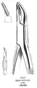 Extracting Forcep, Upper and Lower Roots, American Pattern, Fig.2 – Surgix Instruments dental instrument, SKU 110-003-2
