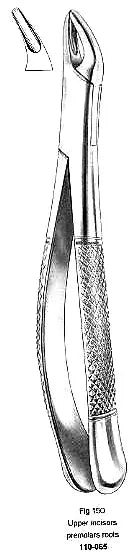 Extracting Forcep, Upper Incisors Premolars Roots, American Pattern, Fig.150 – Surgix Instruments dental instrument, SKU 110-065-150
