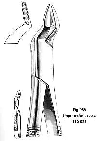 Extracting Forcep, Upper Molars / Roots, American Pattern, Fig.266 – Surgix Instruments dental instrument, SKU 110-083-266