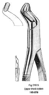 Extracting Forcep, Upper Third Molars, American Pattern, Fig.210S – Surgix Instruments dental instrument, SKU 110-076-210S