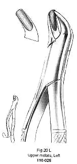 Extracting Forcep, Upper molar, American Pattern, Left, Fig.20L – Surgix Instruments dental instrument, SKU 110-025-20L
