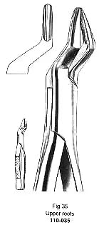 Extracting Forcep, Upper Roots, American Pattern, Fig.35 – Surgix Instruments dental instrument, SKU 110-035-35