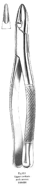 Extracting Forcep, Upper Centrals and Canins, American Pattern, Fig.W1 – Surgix Instruments dental instrument, SKU 110-001-W1