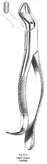 Extracting Forcep, Upper molar, American Pattern, Fig.10H – Surgix Instruments dental instrument, SKU 110-015-10H