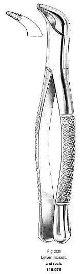 Extracting Forcep, Lower Incisors and Roots, American Pattern, Fig.203 – Surgix Instruments dental instrument, SKU 110-075-203